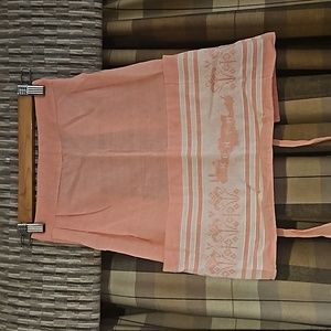 Vintage 70s Waist Apron Pink apron From Crete Greece